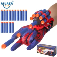 AIUAZA Spider Gloves Web Shooter Toy For Kids - 15 Darts, Plastic Cosplay Launcher Glove, Hero Movie Launcher, Wrist Toy Set, 1