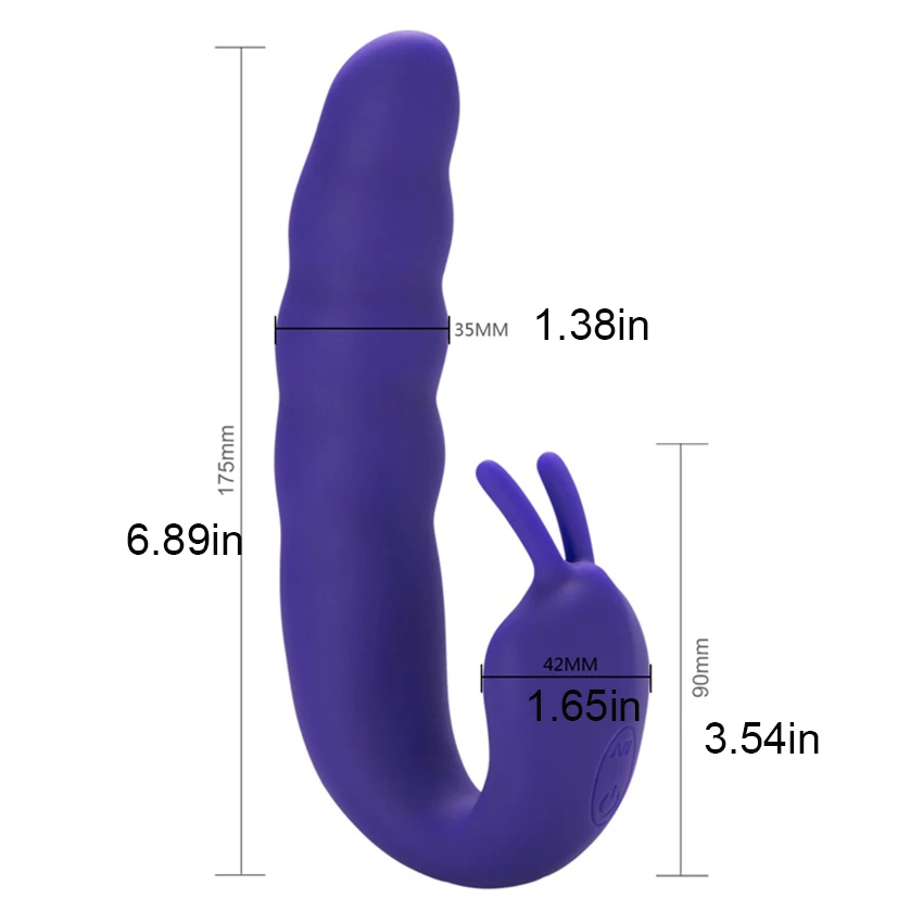 Ribbed Dual Rechargeable Stimulator Vibrator With Rolling Ball G Spot Massage Sex Tool For_voghion.com