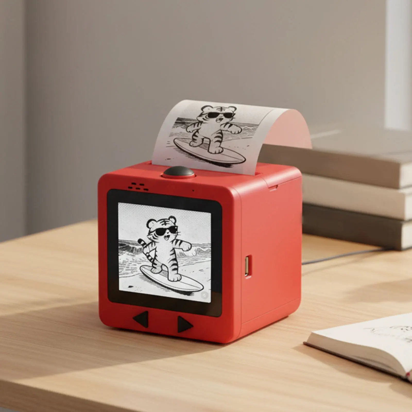 스마트 AI 음성 스티커 프린터 박스(디스플레이 포함) 미니 감열 라벨 프린터(가정, 사무실, 학습 및 DIY 프로젝트용)