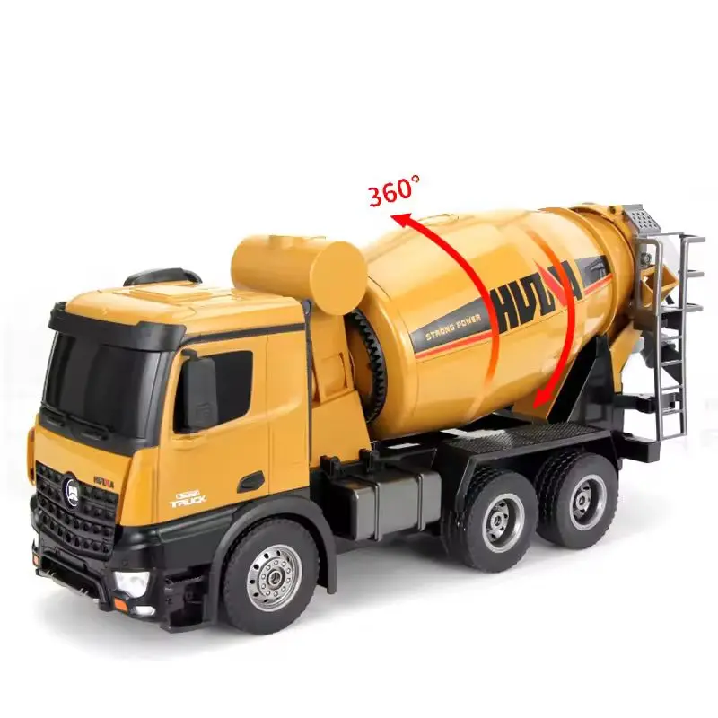 Huina 1/14 1574 Rc Concrete Mixer Truck Remote Control Concrete Rc Cars Toys 2.4ghz Light Sound Outdoor Toys Boys Gift Rc Model 4