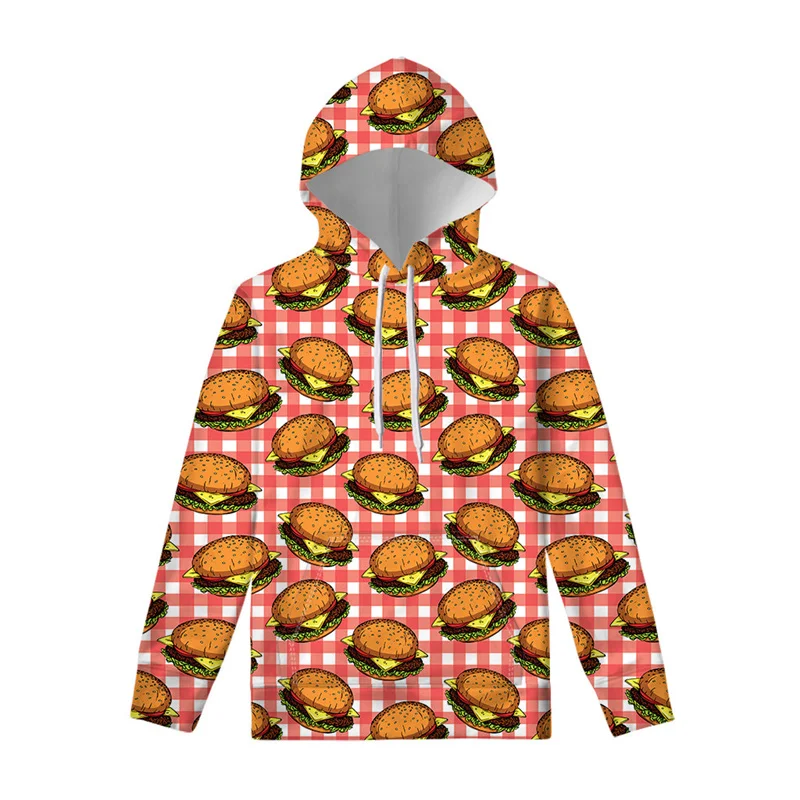 

Fashion 3D Printed Cute Food Hamburger Hoodie Men Clothes Cool Outdoor Hoody Long Sleeve Pullover Swearshirt Tops Casual Hoodies