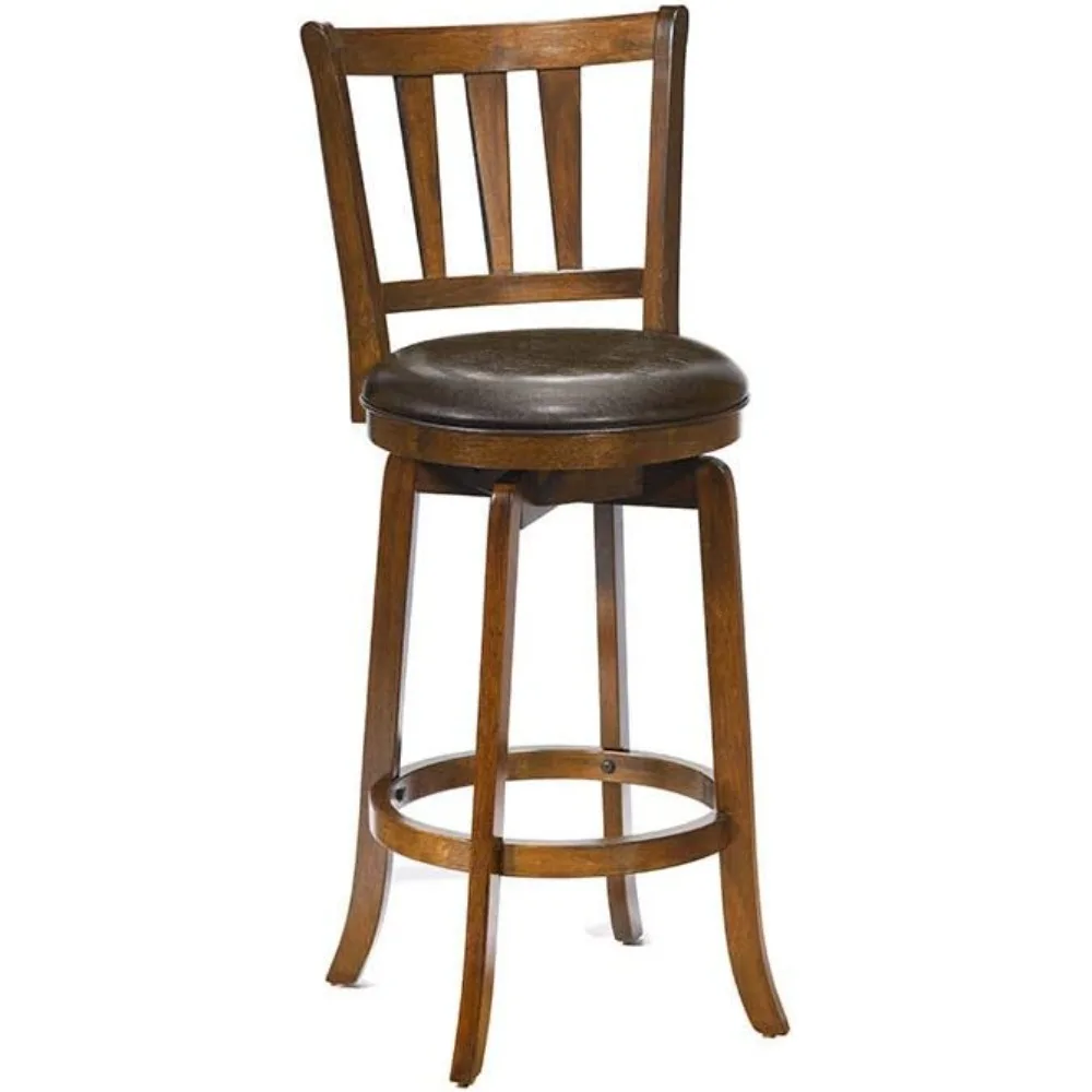 

Bar Stools, Wood Bar Height Swivel Stool, 19"D x 17.5"W x 43.5"H, Aged Gray, Bar Stool