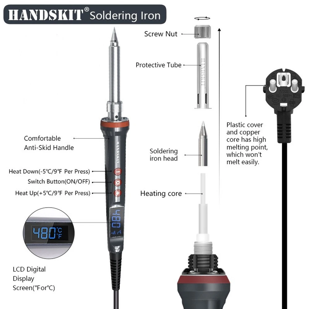 100W/200W High Power LCD Digital Display Electric Soldering Iron with Switch Sleep Function Welding Equipment Repair Tools electric soldering irons