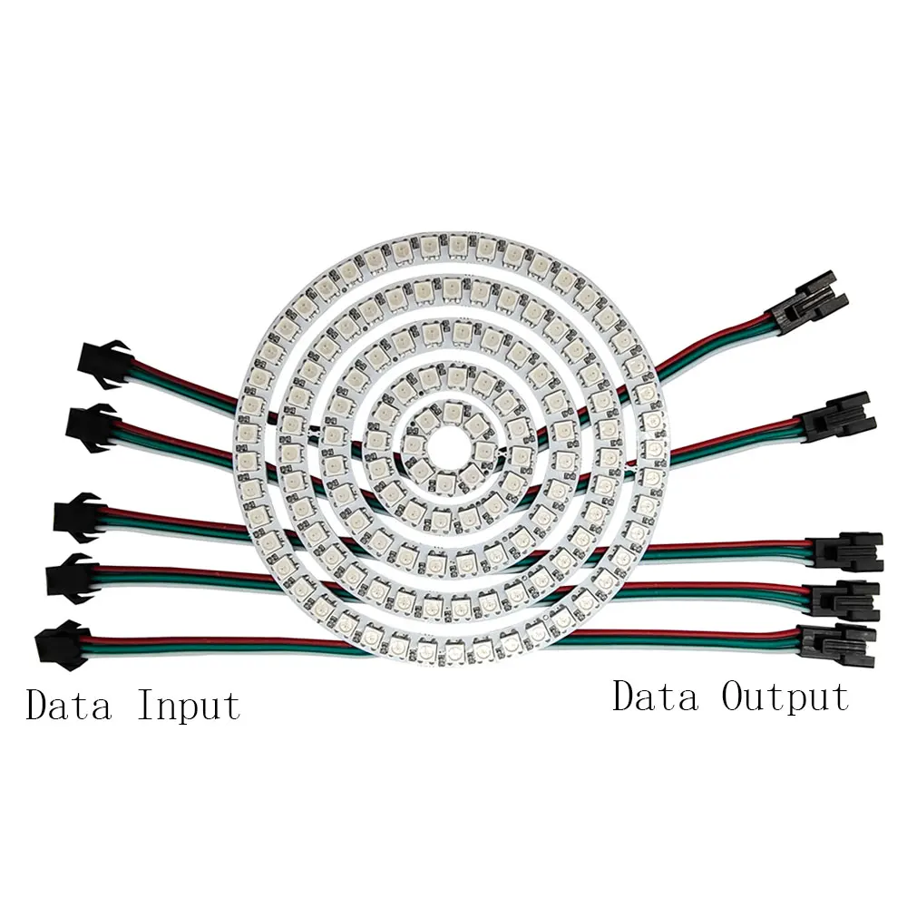 WS2812B LED RGB Ring 8/16/24/35/45LEDs WS2812 WS2811 5050 RGB LED + Integrated Driver Individually Addressable Module