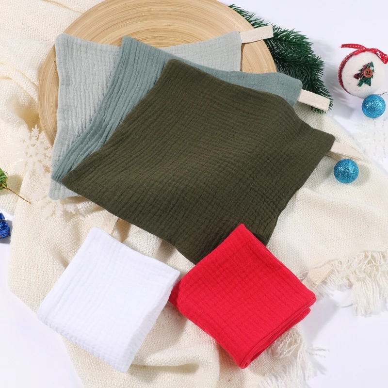 5Pcs Cotton Square Towel for Baby, Gentle Care Newborns Mouth Wipe Cloth Reusable Nursing Bib Infants Burp Cloths