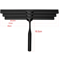Black Rubber Scrape Silicone Shower Cleaner Stainless Steel Squeegee 10'' 12'' 14'' INCH Bathroom Kitchen Household Car Window 2
