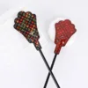 Neon Grid Pattern PU Leather Horse Whip,Horse Riding Bat Flogger Whip for Horse Training 49cm 2