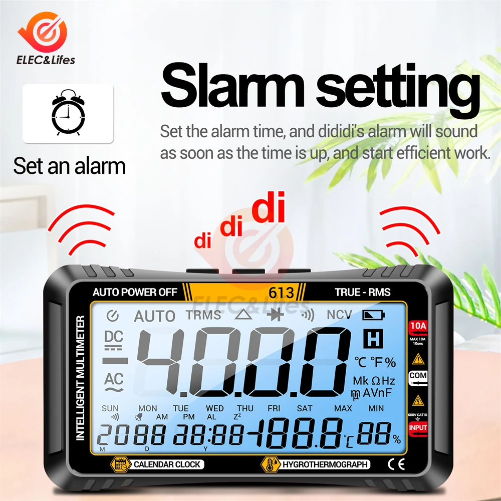 Smart Multimeter Real-time Power-off Measuring Tester AC/DC Ammeter Voltmeter 4000 Count Digital Multimetro 613 Test Tools