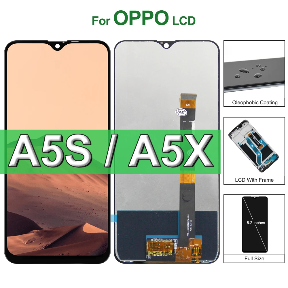 Original para Oppo A5s Display Lcd Substituição do Conjunto da Tela de Toque para Oppo Ax5s Cph1909 Cph1920 Cph1912 Lcd com Quadro 6.2