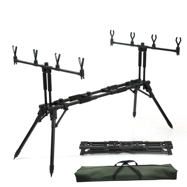 Adjustable Retractable Carp Fishing Rod Pod Stand Holder Foldable