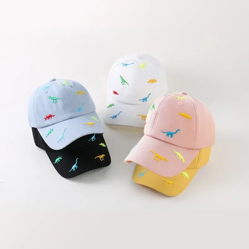 Cartoon Dinosaur Embroidery Baby Cap Summer Kids Baseball Cap Outdoor Adjustable Infant Boy Girls Sun Hats