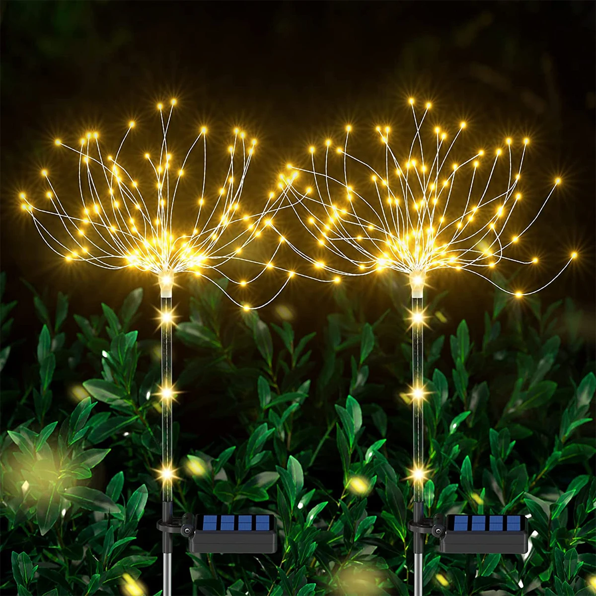 

New 2pcs Solar Garden Light 124 LEDs Solar Firework Lights IP65 Waterproof Fairy Light For Garden Yard Pathway Lawn Decoration