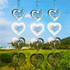 Heart Wind Chime 3D Metal Heart Wind Spinner Hanging Rotatable Heart Wind Spinner Love Spinner For Garden Hanging Ornament 2