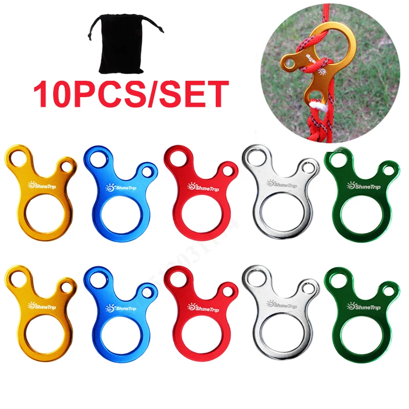 Outdoor Camping Tent Vento Corda Buckle, liga de alumínio, Tent Cord, Rope Fastener, aperto gancho, 3 furos, 5 pcs por lote