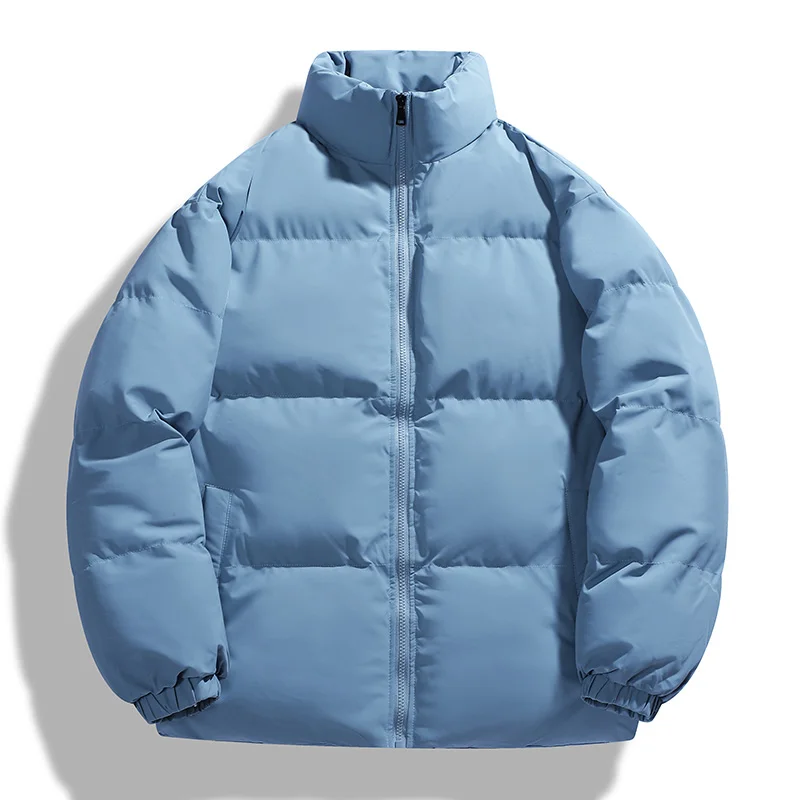 Description Picture 5 of itemStand Collar Thickened Warm Windproof Parkas High Quality  Fashion Casual Style Solid Color Men Clothing Zipper Coat Outwear
