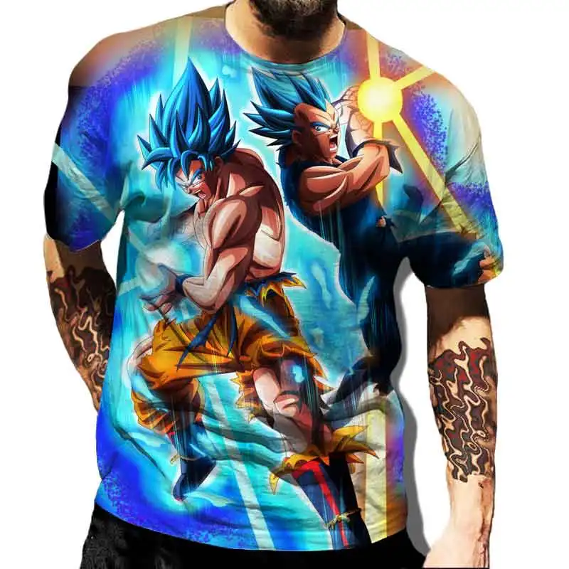 Fashion Clothes Dragon- Balls T Shirts Anime Vegeta Tshirt Men's T-Shirt Classic Man Clothes Harajuku Graphic Printed Clothing