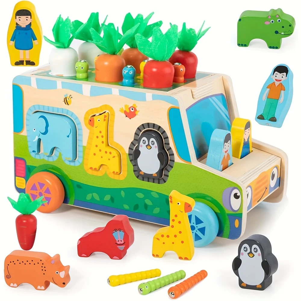 Wisdom Toy Montessori Wisdom Toddler Toys, Carrot Wooden Shape Sorting Toys ...
