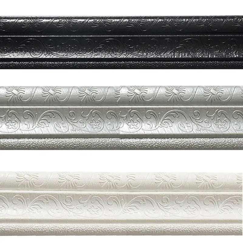 

3D Peel And Stick Crown Molding Self Adhesive Foam Baseboard Molding Mirror Wall Trim Flexible Wallpaper Border For Home Office