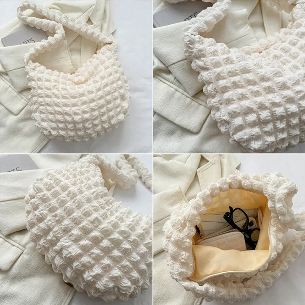 Bolsa de ombro acolchoada com padrão xadrez para mulher_voghion.com