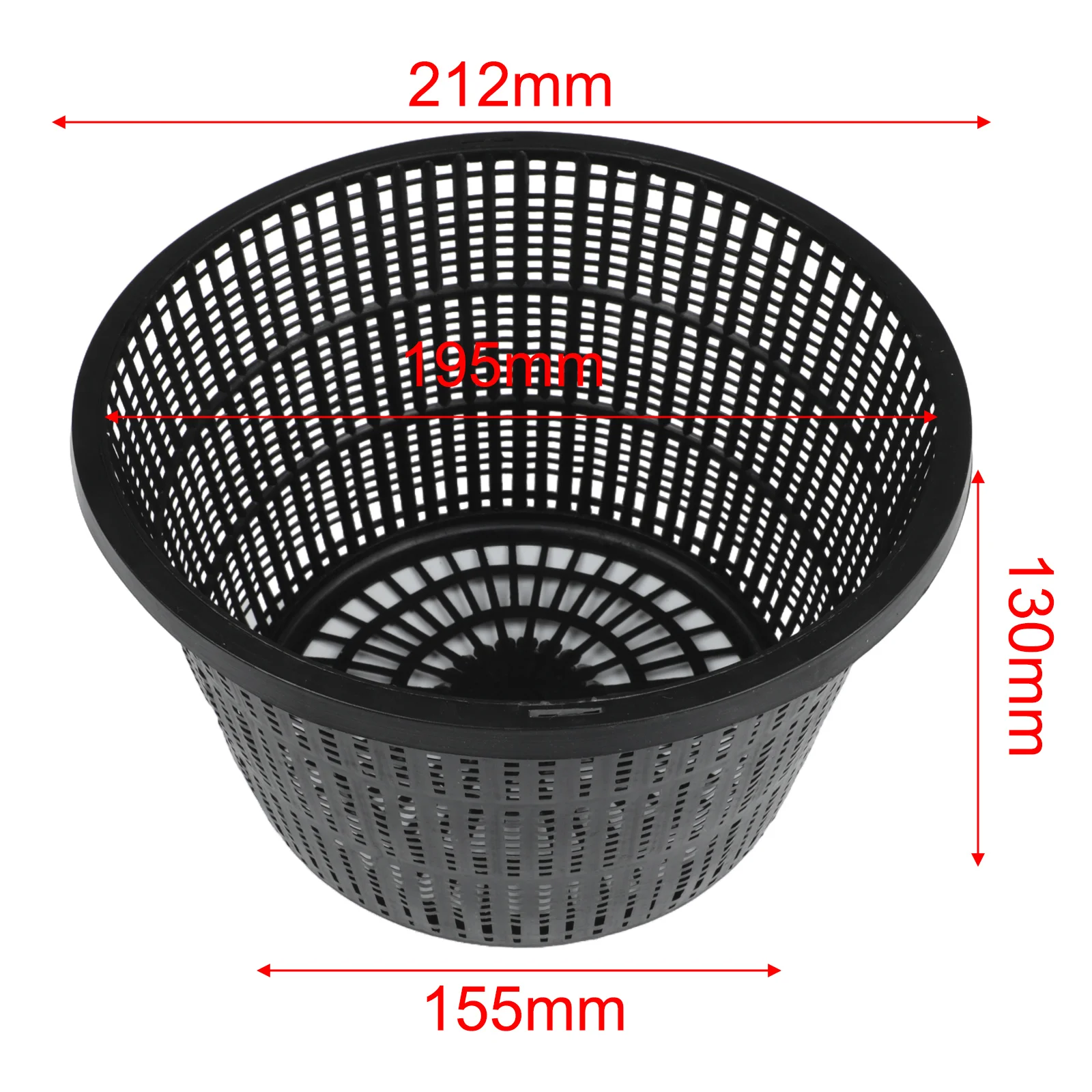 Set of 5 Large 8.3-inch Aquatic Plant Mesh Baskets - Plastic Flower Pot Garden Decor Accessories