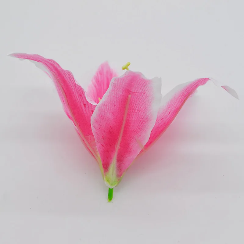 10pcs/lot 18cm Silk Lily Artificial Flower Head For Wedding Decoration DIY Garland Decorative Floristry Fake Flowers