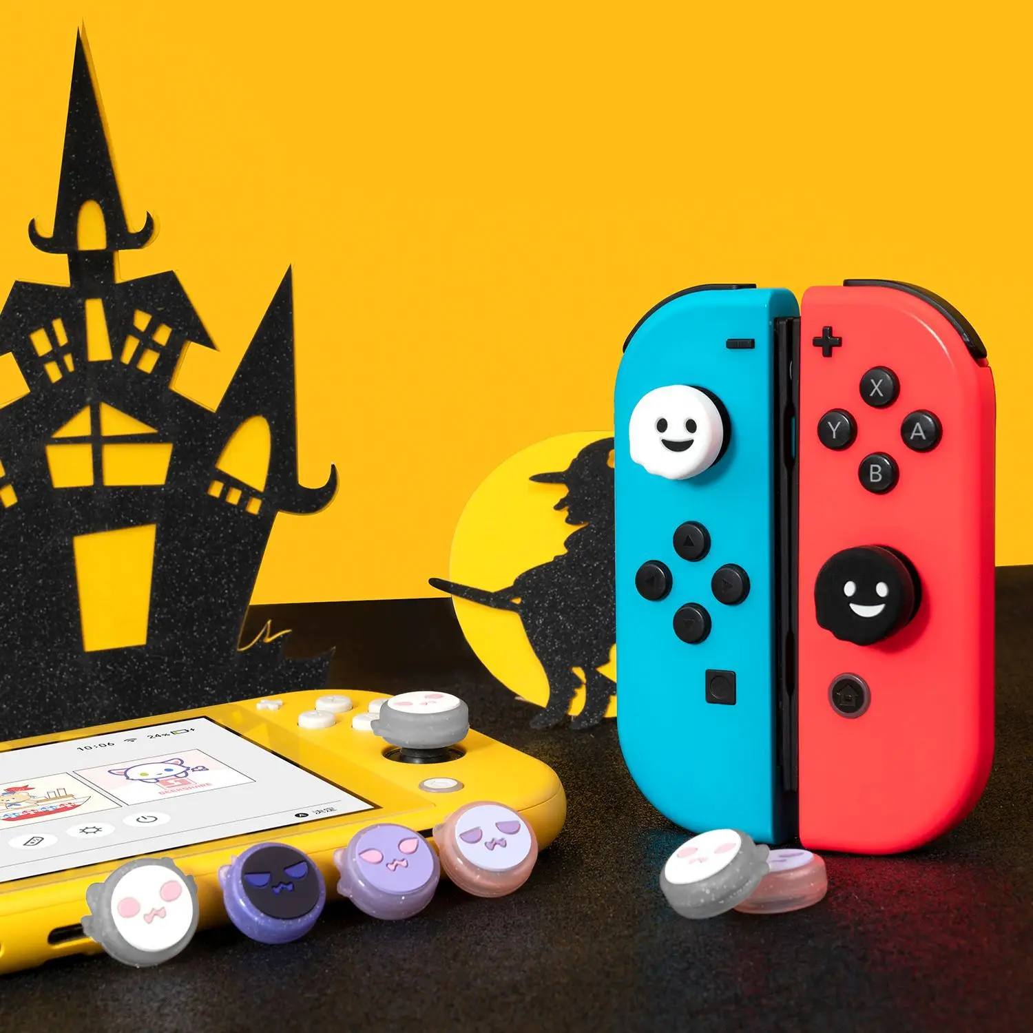 

NS Halloween Ghost Silicone Thumb Stick Grip Cap Joystick Protective Cover For Nintendo Switch Oled Lite Joycon Thumbstick Case