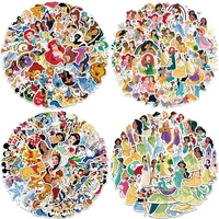 50PCS Disney Cute Cartoon Princess Stickers DIY Diary Laptop Luggage Skateboard Graffiti Decals Classic Toy 1
