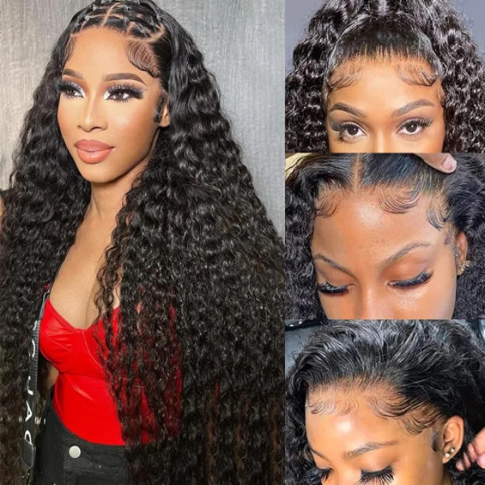 

Ulrica Hair 4x4 Closure Wigs Deep Wave Wig Human hair 4x4 HD Transparent Lace Frontal Wig Deep Curly Closure 4x4 Wigs For Woman