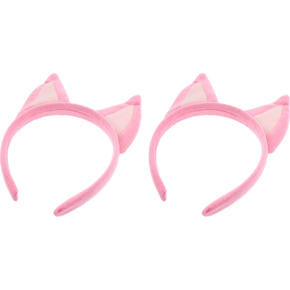 

2 Pcs An Fittings Headbands Women Dog Ears Headpiece Halloween Accessories Fabric Costume