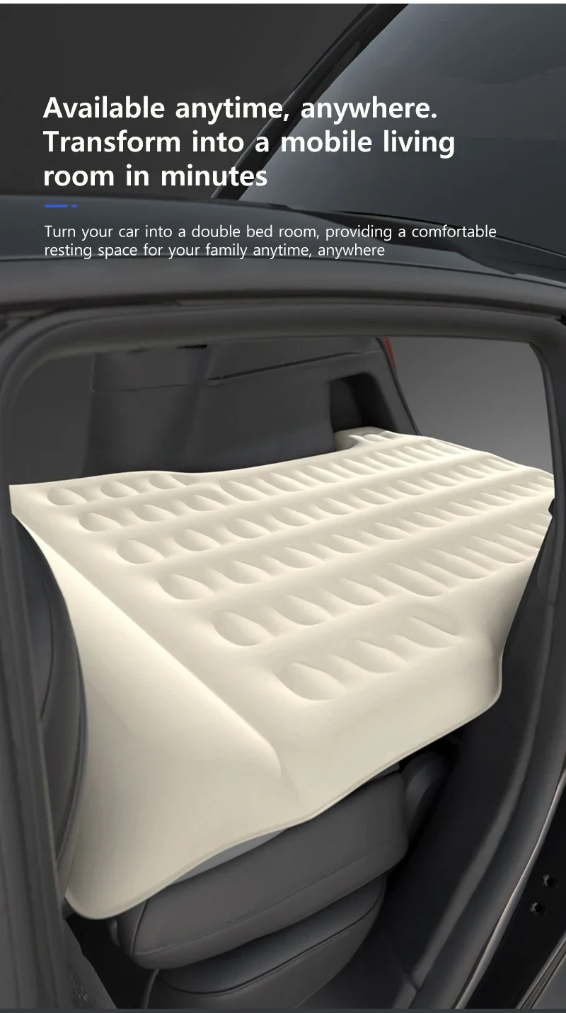 For Tesla Model Y 2020-2025 Portable Inflatable Mattress Memory Foam Outdoor Cam
