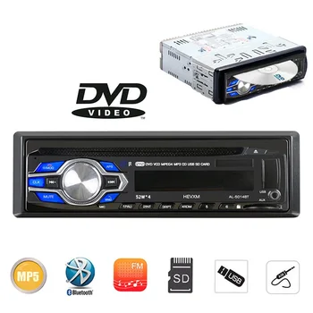 Universal 1 Din 12V Car Radio Auto Audio Stereo Bluetooth Built-in AUX USB MP3 DVD Player/CD/SD/FM Hands-free Calls Good Quality