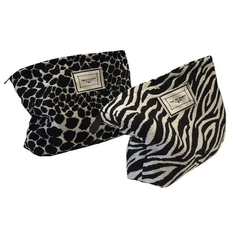 Zebra Pattern Makeup Bag Wash Bag Handbag Hand-held bag Convenient and Large Capacity Storage Bag cosmetic bag