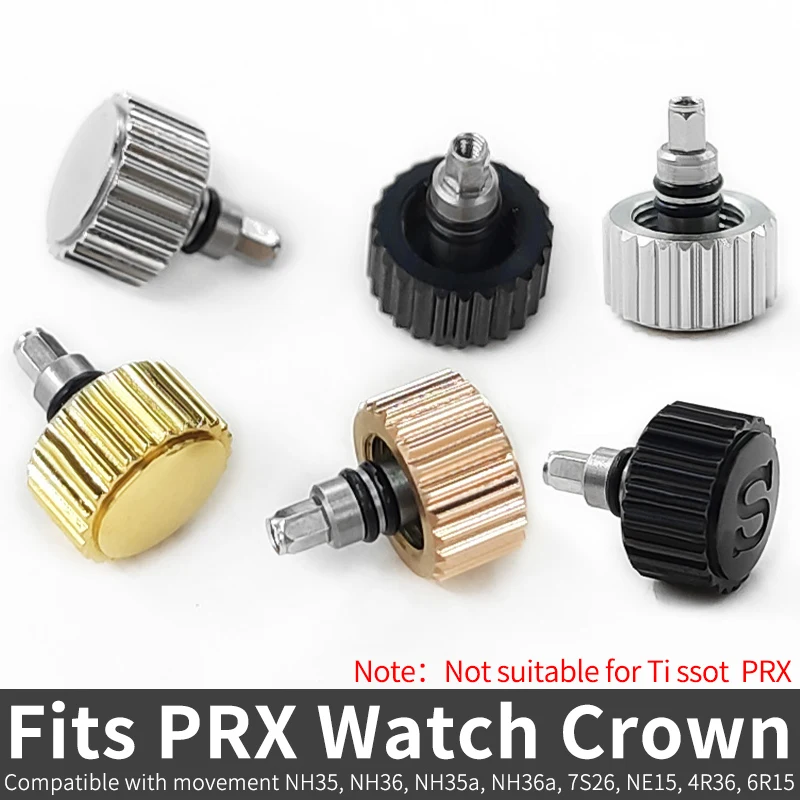 Stainless Steel Watch Crown For PRX Watch Case NH35 NH36 Movement