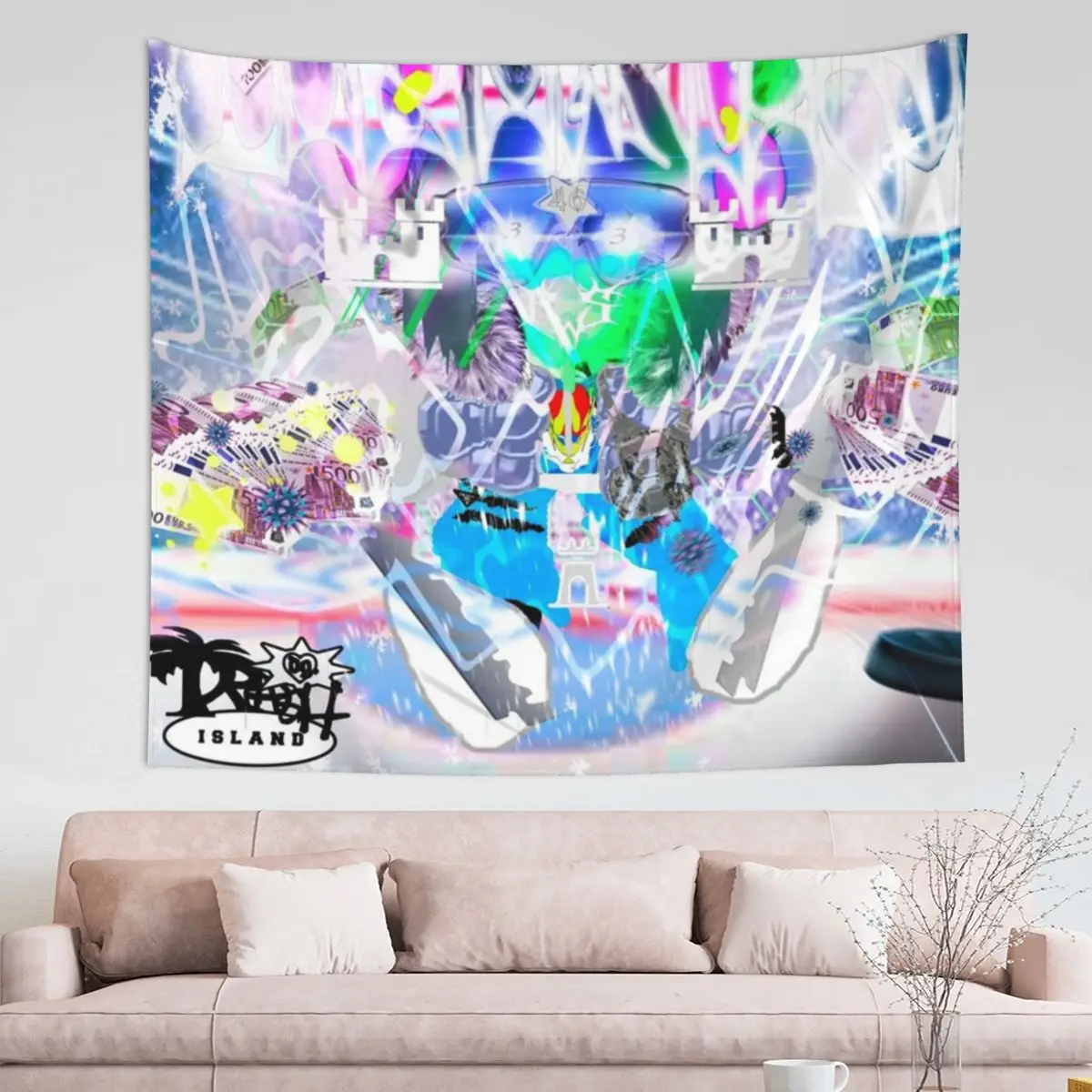 ICEDANCER Bladee Tapestry Colorful Polyester Wall Hanging Home Decor