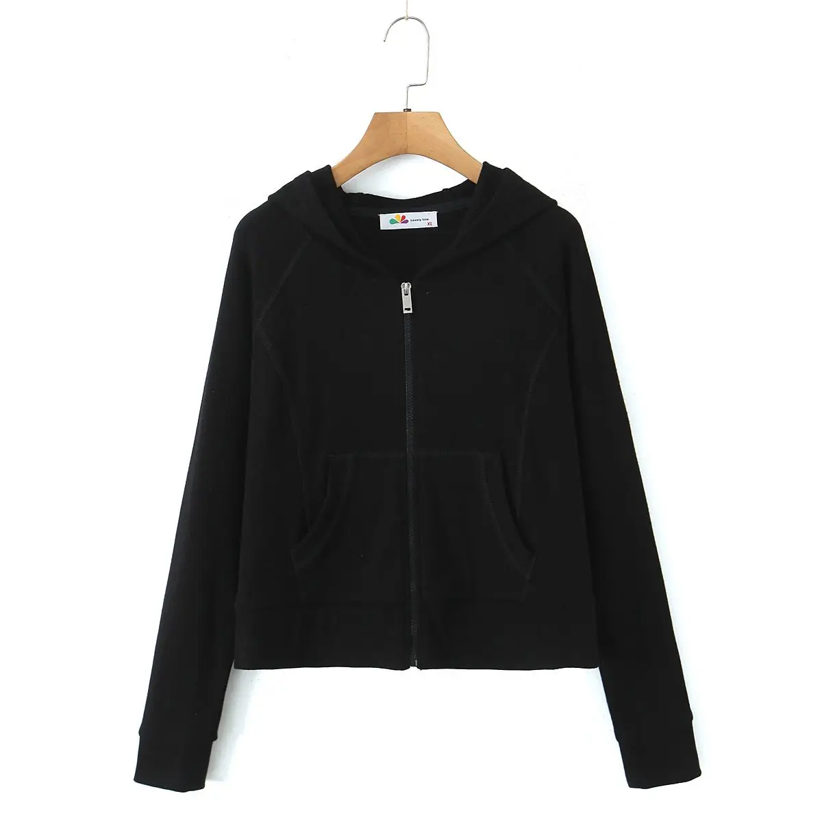 Plus Size Women's Zip-Up Knit Hooded Jacket Autumn Premium Slim-Fit Casual Chic Sexy Sporty Short Outerwear