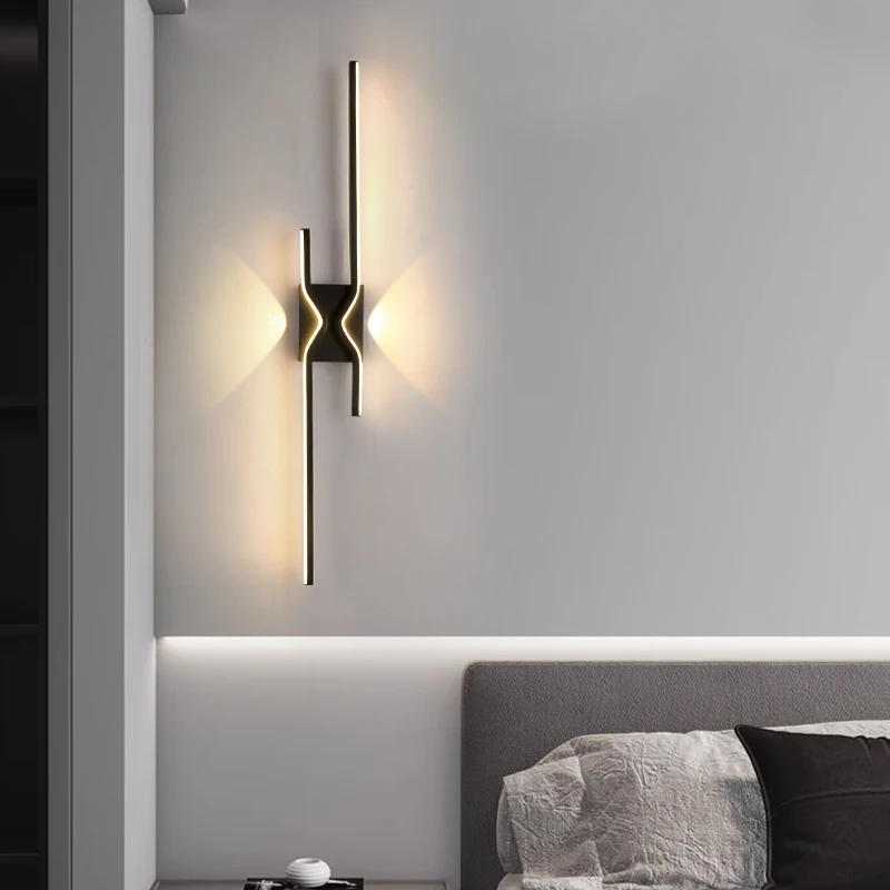 الحديثة وحدة إضاءة LED جداريّة الشمعدانات السوداء...