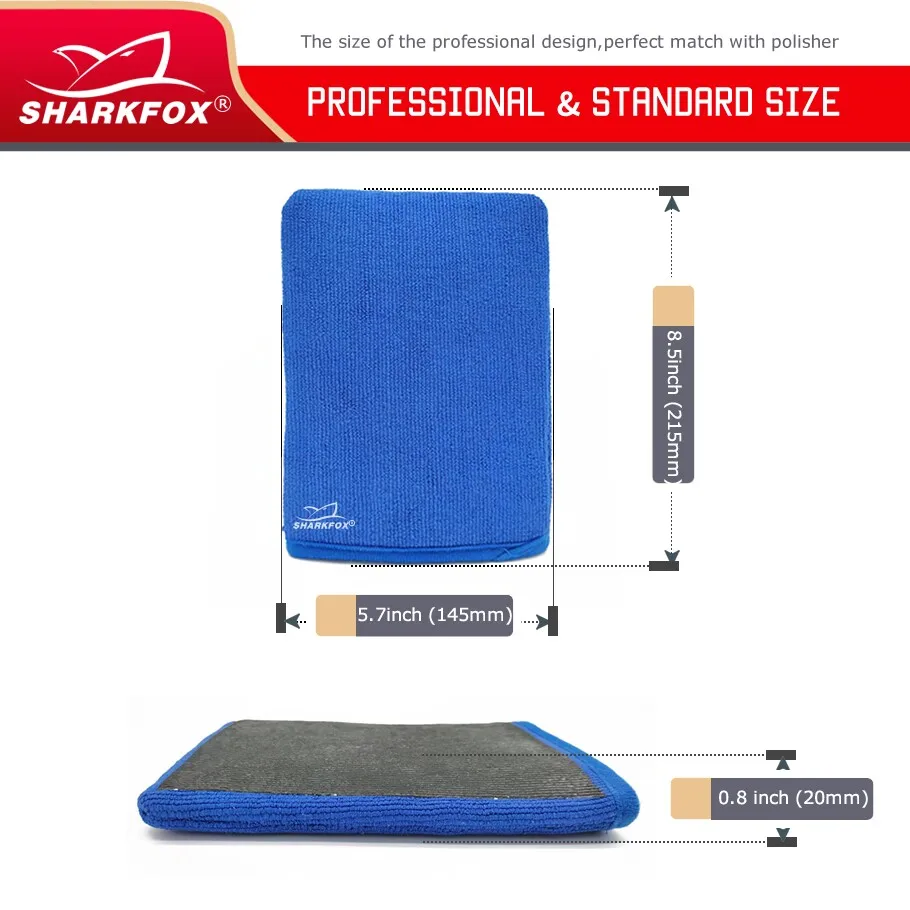 Sharkfox Soft Microfiber Car Wax Applicator Wax Foam Applicator Pad For Apply and Remove Car Cleaning Pad Towel Cloth Eraser