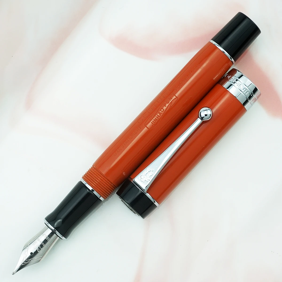 Jinhao 100 Centennial Resin Fountain Pen Red with Jinhao Logo EF/F/M/Bent Nib Converter Writing Business Office Gift Ink Pen