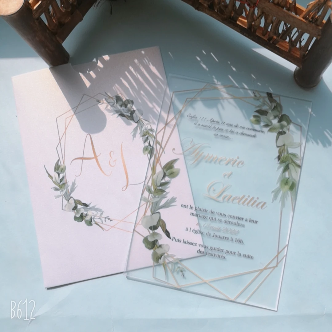Frosted Acrylic Wedding Invitation Card Clear Acrylic Wedding Invitation Card Cards