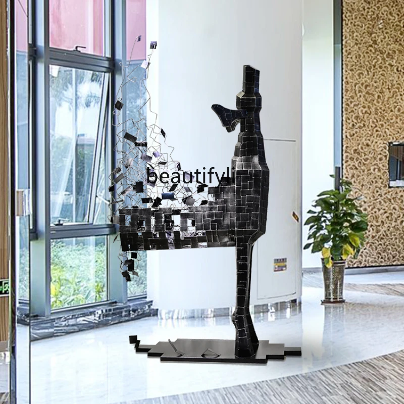 

Hotel Lobby Sales Floor Sculpture Abstract Animal Horse Ornament Creative Soft Furnishings Artwork