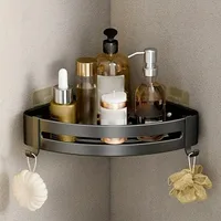 Bathroom Shelf Kitchen Storage Organizer Aluminum Alloy Shampoo Rack Shower Shelf Bathroom Accessories No Drill Shelf 2
