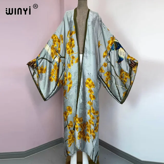 Europe WINYI new tunic bikini sweet lady pink boho Cardigan stitch Cocktail sexcy Boho Maxi Holiday Batwing Sleeve KIMONO mujer 3