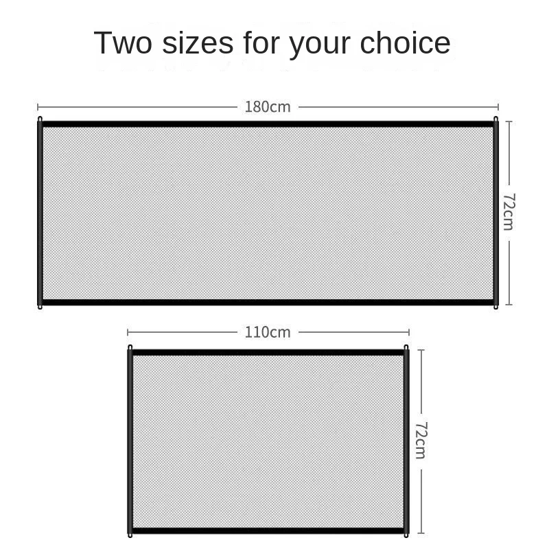 Anti-Cat Barrier with Mesh Panel-No Drill Adjustable Pet Gate for Indoor Dogs/Cats, Staircase & Doorway Safety Fence