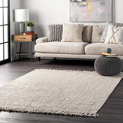 Rug Hand Woven Thick Natural Jute Farmhouse Decorative Rug 6 X 9 Feet OFF White Rug Fashion Home Living Room Area Rug