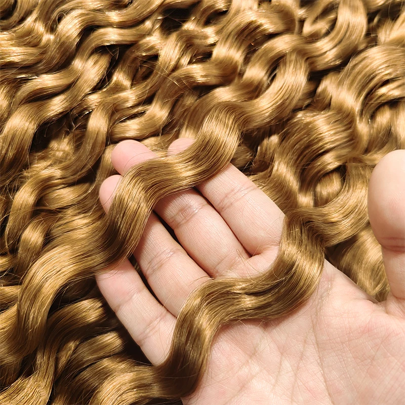 Human Bulk Hair For Braiding Light Brown Wave Curly Brazilian Remy Hair Bundles No Weft Natural Black Bulk Human Hair Extensions