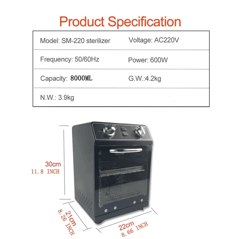 Dry Heat Cabinet For Nail Tool Towel High Temperature Sterilization Box Sterilizer Dry Heat Machine for Manicure Dental Clinic