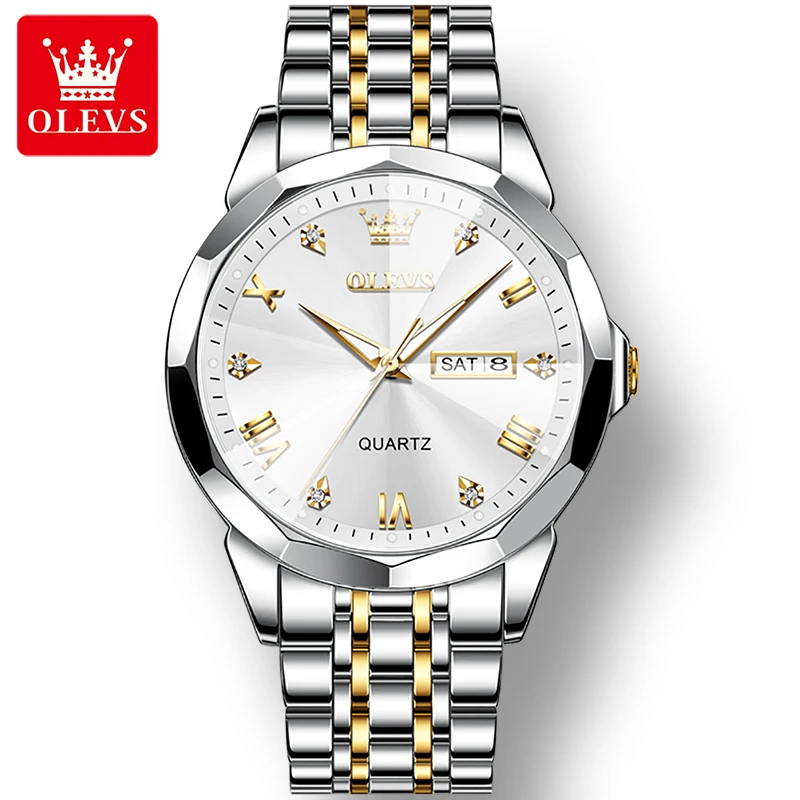 TYBERLEY Orologio Da Uomo Cronografo Quarz Giapponese – Quadrante Quadrato 42mm, Cinturino In Acciaio, Impermeabile 3ATM - 3