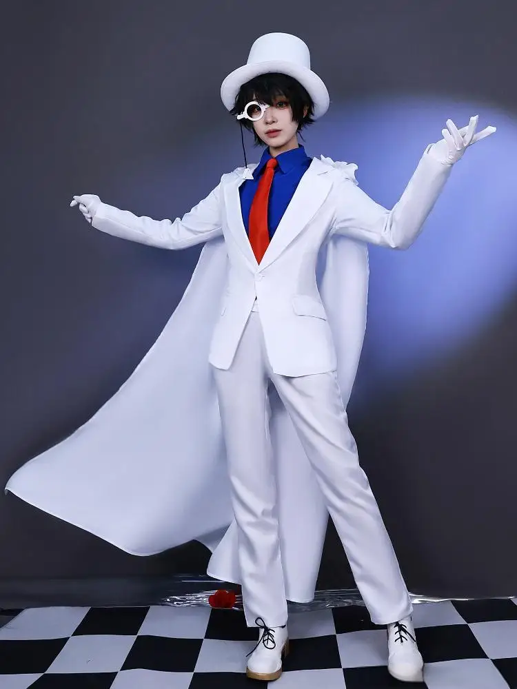 Detective Conan Kaito Kid Phantom Thief Cosplay Costume for Men (Unofficial)