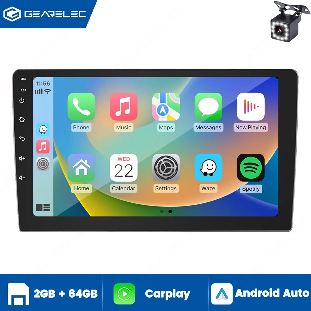 Radio para Auto 2DIN Android Auto Carplay Android 13 GPS Audio para Auto Estéreo de 9 pulgadas FM WIFI BT IPS Reproductor Multimedia Cámara para Automóvil 1