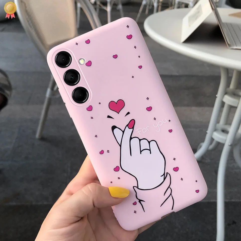 For Samsung F54 5G Cases Cute Cartoon Shockproof Black Pink Silicone For Samsung Galaxy F54 F54 5G Phone Case Bumper Funda